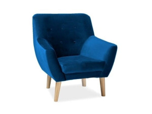 Fotel do salonu NORDIC 1 VELVET 86 granatowy