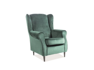 Fotel do salonu BARON velvet zielony / venge