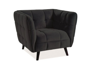 Fotel do salonu CASTELLO 1 VELVET czarny/ venge
