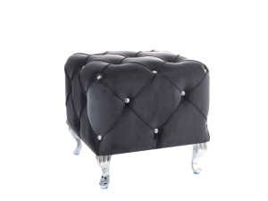 Puf do salonu HESTIA K VELVET czarny glamour SIGNAL
