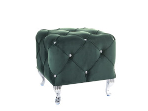Puf do salonu HESTIA K VELVET zielony glamour SIGNAL