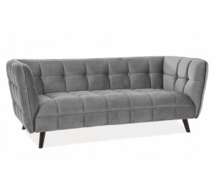 Sofa do salonu CASTELLO 3 VELVET szara aksamit SIGNAL