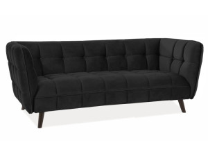 Sofa do salonu CASTELLO 3 VELVET czarna aksamit SIGNAL
