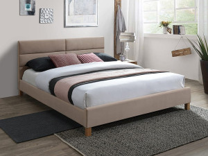 Łóżko tapicerowane SIERRA VELVET 160x200 beżowe