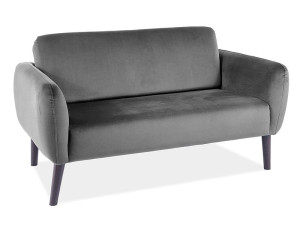 Sofa do salonu ELSA VELVET szara dwuosobowa SIGNAL