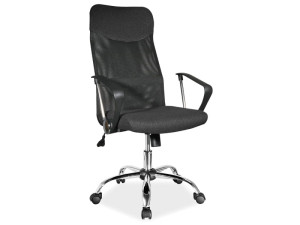 Fotel obrotowy Q-025 czarny tkanina