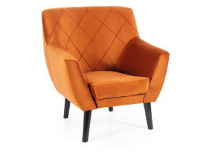 Fotel do salonu KIER 1 VELVET cynamonowy/wenge