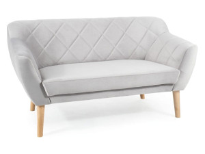 Sofa do salonu KARO 2 VELVET jasno szara/buk