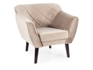 Fotel do salonu KARO 1 VELVET ciemny beż/wenge