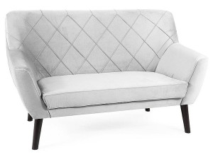 Sofa do salonu KIER 2 VELVET jasno szara/wenge