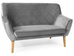 Sofa do salonu KIER 2 VELVET szara/buk