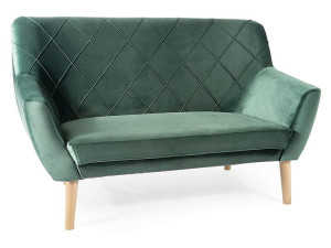 Sofa do salonu KIER 2 VELVET zielona/buk