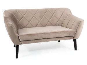Sofa do salonu KARO 2 VELVET ciemno beżowa/wenge