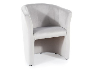 Fotel tapicerowany welurem TM-1 VELVET jasno szary do salonu