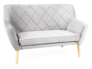 Sofa do salonu KIER 2 VELVET jasno szara/buk