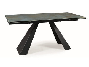 Stół SALVADORE CERAMIC 160(240)x90 turkus/czarny mat