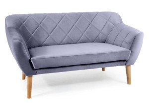 Sofa tapicerowana do salonu KARO 2 VELVET szara/buk