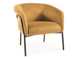 Fotel w stylu glamour CLOVER BREGO curry/czarny mat