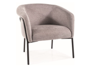 Fotel w stylu glamour CLOVER BREGO szary/czarny mat