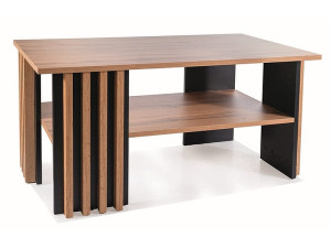 Prostokątna ława z półką EVITA 100x60 dąb artisan/czarny