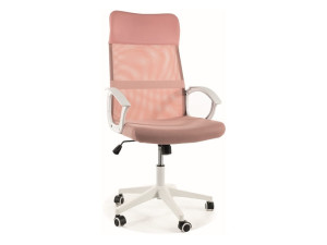 Fotel obrotowy przewiewny Q-026 różowy tkanina