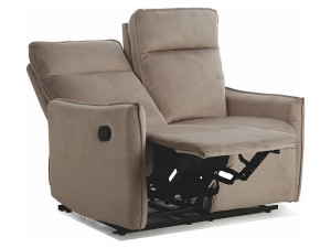 Sofa rozkładana relaksacyjna TRAVIS 2 VELVET ciemno beżowa