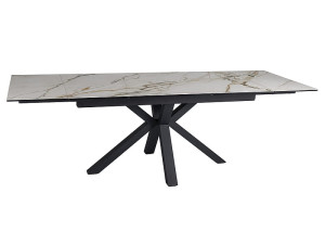 Stół COLUMBUS CERAMIC 160(240)x90 biały Amber Bianco/czarny