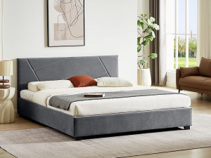 Łóżko tapicerowane COLUMBIA VELVET 160x200 szare