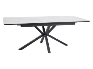 Stół LOGAN CERAMIC 160(200)x90 biały/czarny mat