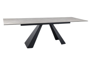 Stół SALVADORE CERAMIC (160-240)x90 krem Diamond Cream/czarny mat