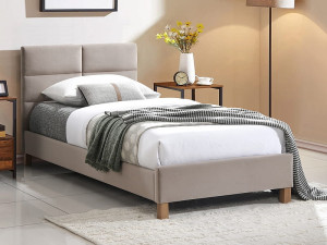 Łóżko tapicerowane SIERRA VELVET 90x200 beżowe