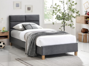 Łóżko tapicerowane SIERRA VELVET 90x200 szare