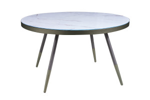 Ława VEGA B 80x80 biały efekt marmuru/czarna