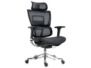 Fotel ergonomiczny obrotowy regulowany Winner LUX czarny