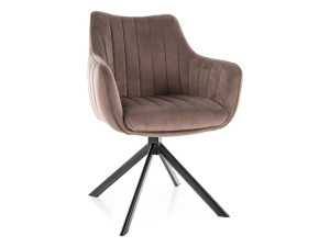 Krzesło tapicerowane obrotowe 180° AZALIA VELVET cappuccino