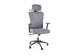 Fotel ergonomiczny obrotowy tapicerowany Q-080M szary BHP