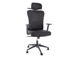 Fotel ergonomiczny obrotowy tapicerowany Q-080M czarny BHP