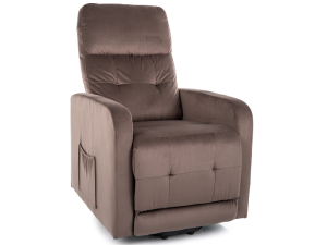 Fotel rozkładany z funkcją pionizacji relaksacyjny OTUS II VELVET cappuccino
