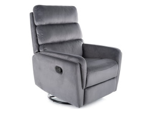 Fotel rozkładany z funkcją kołyski obrotowy ARGOS VELVET szary