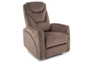 Fotel rozkładany elektrycznie KRONOS VELVET cappuccino
