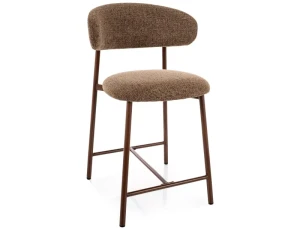 Hoker tapicerowany ELTON H-2 NOELLE cappuccino - stelaż orzech
