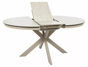 Stół rozkładany 120(160)x120 PORTO CERAMIC beż Travertine - stelaż kaszmir