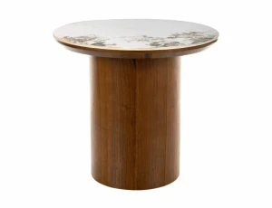 Ława ceramiczna RONDO CERAMIC FI45 biały Pandoro - orzech