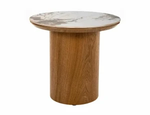 Ława ceramiczna RONDO CERAMIC FI45 biały Pandoro - dąb