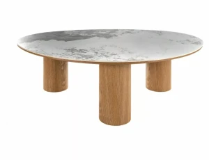 Ława ceramiczna ADELIS 110x80 biały Pandoro - dąb