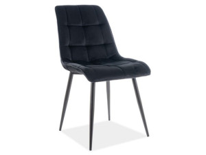 Krzesło tapicerowane CHIC VELVET czarne