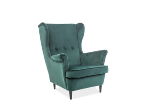 Fotel uszak Lord velvet zielony