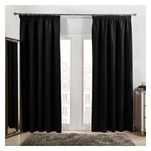 Zasłony grube velvet na taśmie 140x250 cm czarne