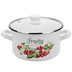 Garnek emaliowany prosty z pokrywką 18 cm 2,6 litra florina kalin