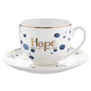 Filiżanka ze spodkiem florina mare hope 240 ml porcelana